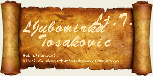 LJubomirka Tošaković vizit kartica